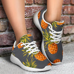 Grey Watercolor Pineapple Pattern Print Sport Shoes GearFrost