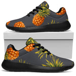 Grey Watercolor Pineapple Pattern Print Sport Shoes GearFrost