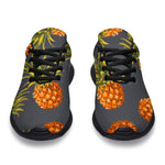 Grey Watercolor Pineapple Pattern Print Sport Shoes GearFrost