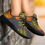 Grey Watercolor Pineapple Pattern Print Sport Shoes GearFrost