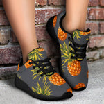 Grey Watercolor Pineapple Pattern Print Sport Shoes GearFrost