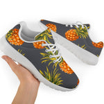 Grey Watercolor Pineapple Pattern Print Sport Shoes GearFrost