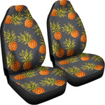 Grey Watercolor Pineapple Pattern Print Universal Fit Car Seat Covers