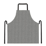Grey Windowpane Pattern Print Apron