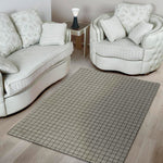 Grey Windowpane Pattern Print Area Rug
