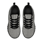 Grey Windowpane Pattern Print Black Sneakers
