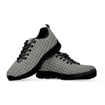 Grey Windowpane Pattern Print Black Sneakers