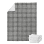 Grey Windowpane Pattern Print Blanket