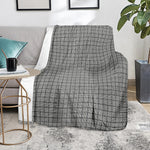 Grey Windowpane Pattern Print Blanket