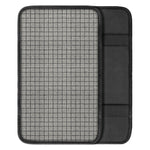 Grey Windowpane Pattern Print Car Center Console Cover