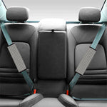 Grey Windowpane Pattern Print Car Seat Belt Covers