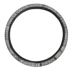 Grey Windowpane Pattern Print Car Steering Wheel Cover