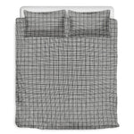 Grey Windowpane Pattern Print Duvet Cover Bedding Set