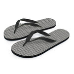 Grey Windowpane Pattern Print Flip Flops