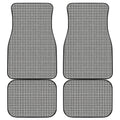 Grey Windowpane Pattern Print Front and Back Car Floor Mats