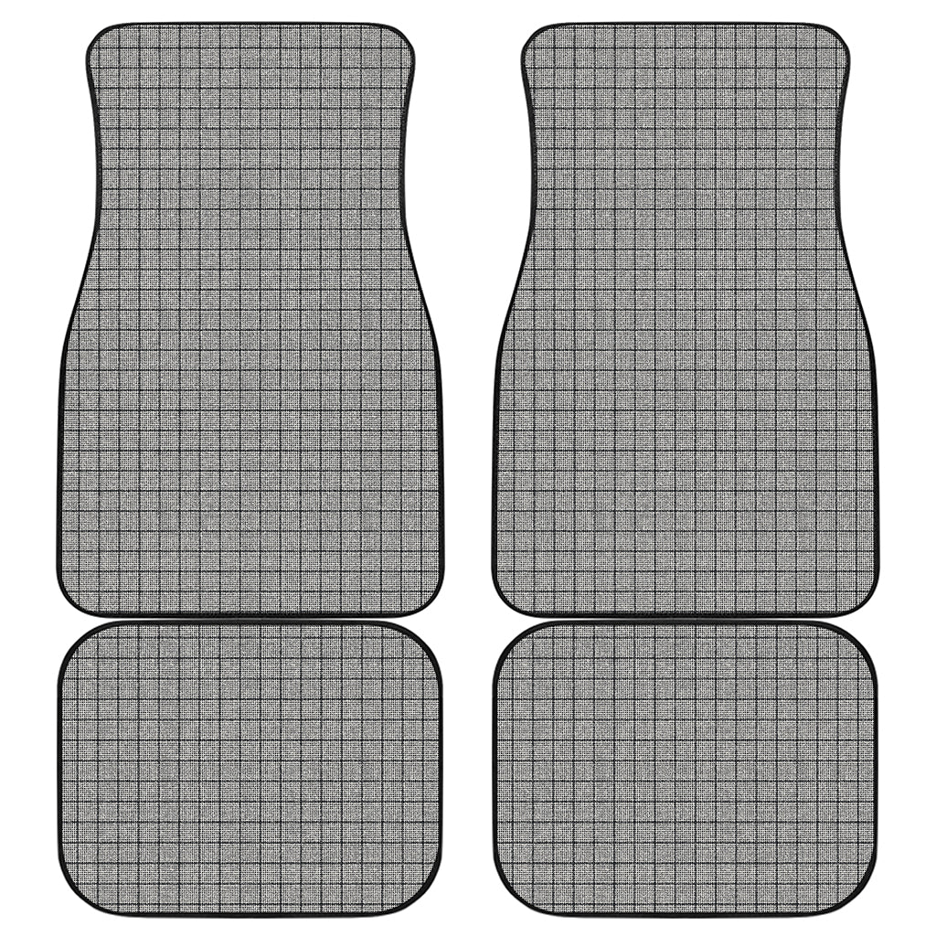 Grey Windowpane Pattern Print Front and Back Car Floor Mats
