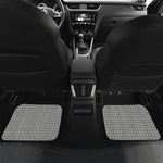 Grey Windowpane Pattern Print Front and Back Car Floor Mats