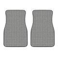 Grey Windowpane Pattern Print Front Car Floor Mats