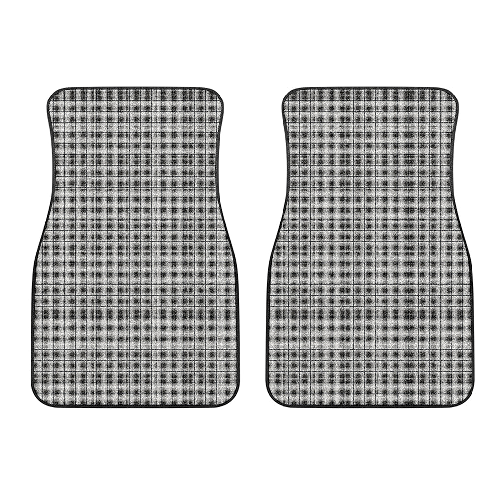 Grey Windowpane Pattern Print Front Car Floor Mats