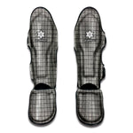 Grey Windowpane Pattern Print Muay Thai Shin Guard