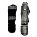 Grey Windowpane Pattern Print Muay Thai Shin Guard