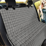 Grey Windowpane Pattern Print Pet Car Back Seat Cover