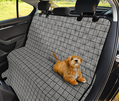 Grey Windowpane Pattern Print Pet Car Back Seat Cover
