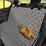 Grey Windowpane Pattern Print Pet Car Back Seat Cover