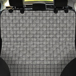Grey Windowpane Pattern Print Pet Car Back Seat Cover