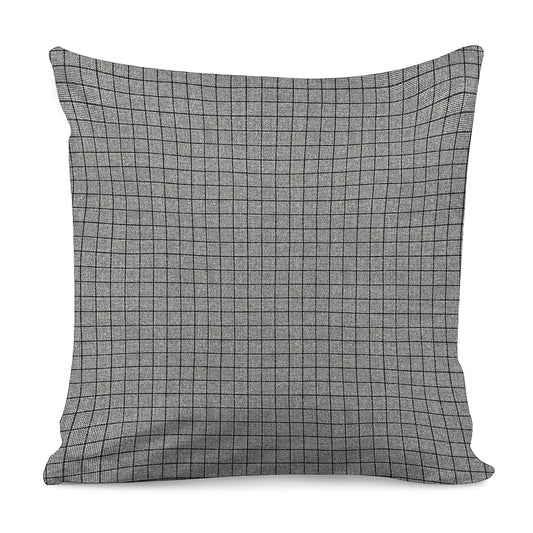 Grey Windowpane Pattern Print Pillow Cover
