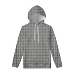 Grey Windowpane Pattern Print Pullover Hoodie