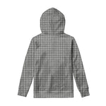 Grey Windowpane Pattern Print Pullover Hoodie