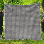 Grey Windowpane Pattern Print Quilt