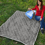 Grey Windowpane Pattern Print Quilt