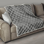 Grey Windowpane Pattern Print Quilt