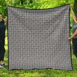 Grey Windowpane Pattern Print Quilt
