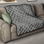 Grey Windowpane Pattern Print Quilt