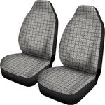 Grey Windowpane Pattern Print Universal Fit Car Seat Covers