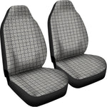 Grey Windowpane Pattern Print Universal Fit Car Seat Covers