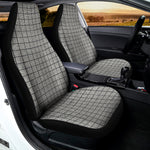 Grey Windowpane Pattern Print Universal Fit Car Seat Covers