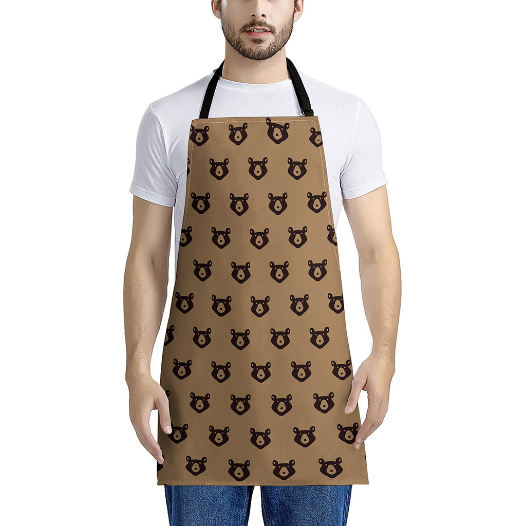 Grizzly Bear Pattern Print Apron