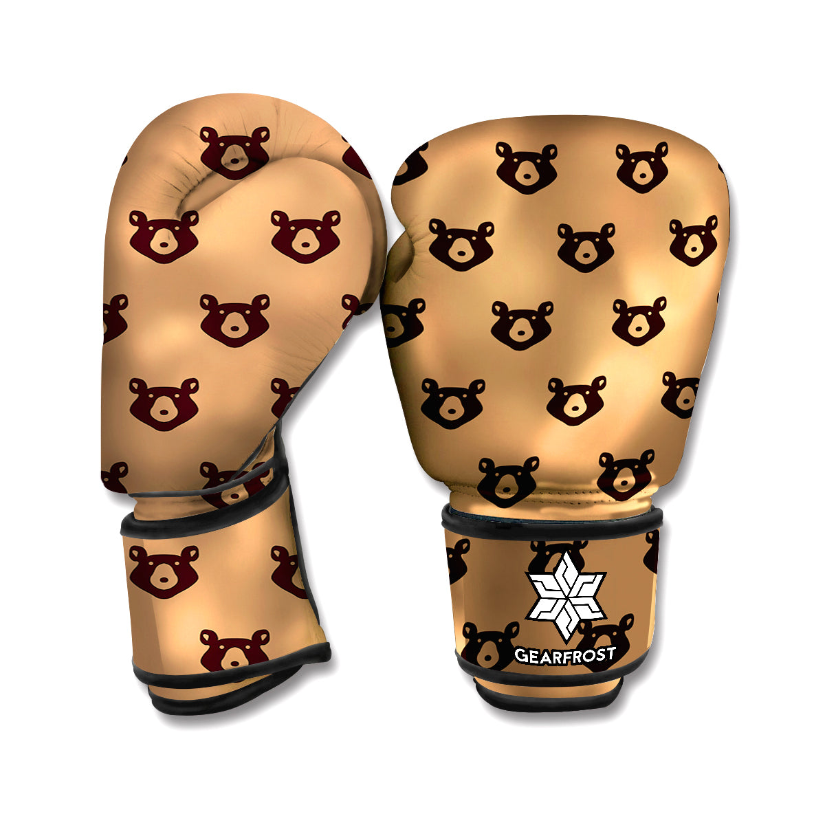 Grizzly Bear Pattern Print Boxing Gloves