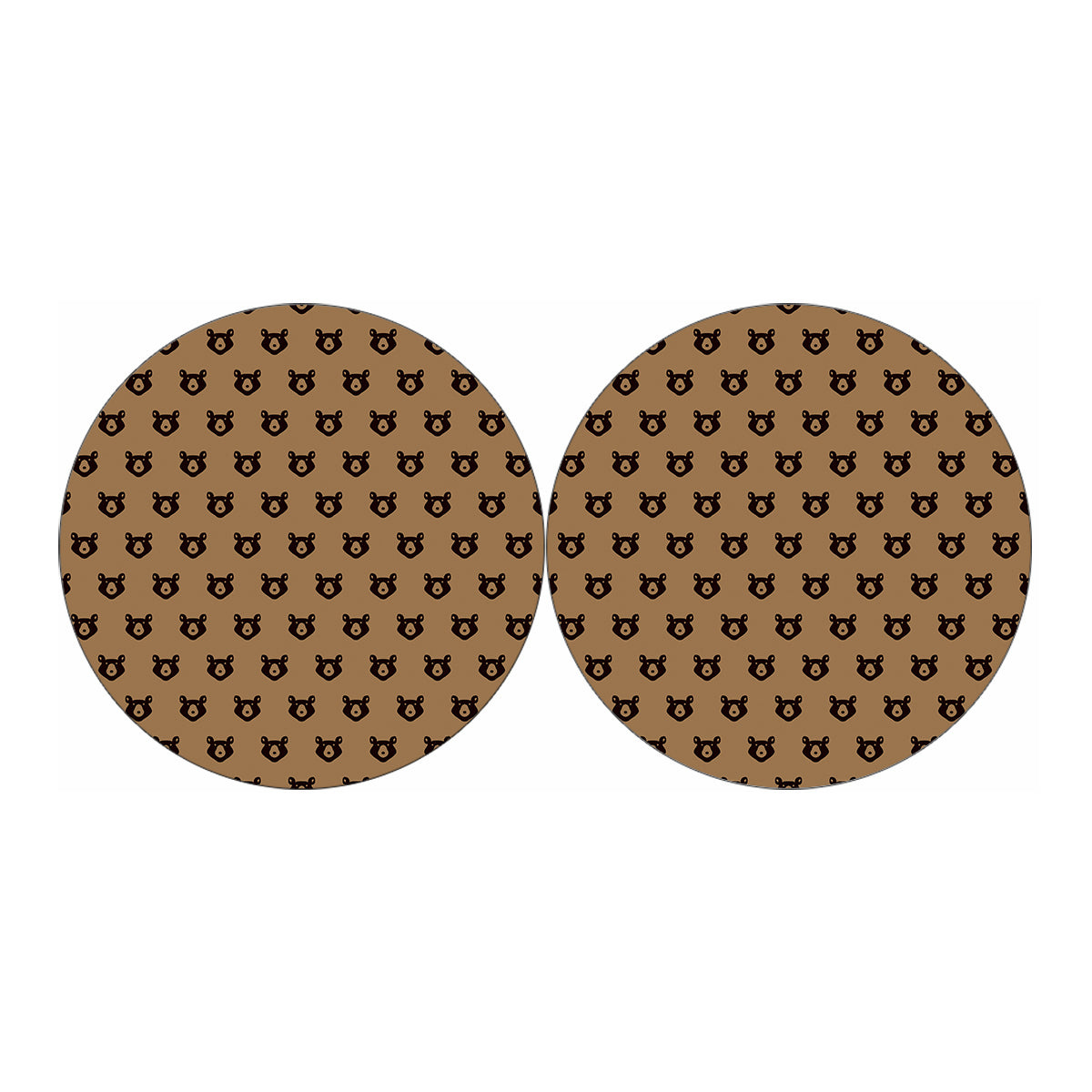 Grizzly Bear Pattern Print Car Coasters