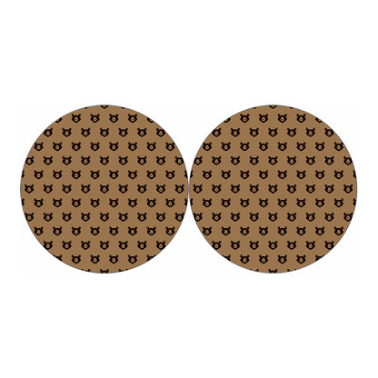 Grizzly Bear Pattern Print Car Coasters