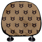 Grizzly Bear Pattern Print Car Headrest Covers