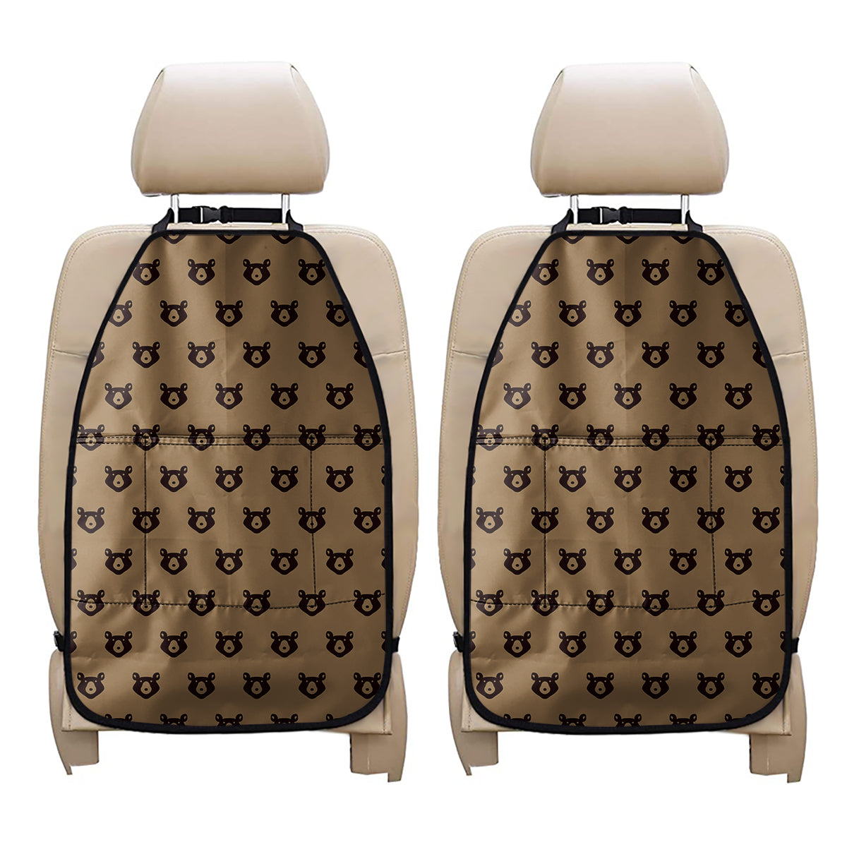 Grizzly Bear Pattern Print Car Seat Organizers