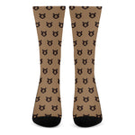 Grizzly Bear Pattern Print Crew Socks