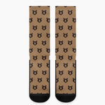 Grizzly Bear Pattern Print Crew Socks