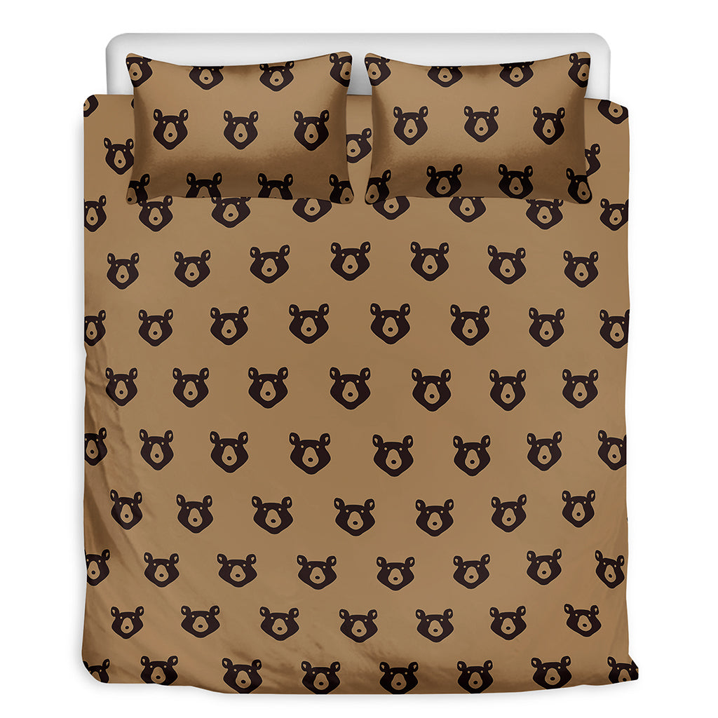 Grizzly Bear Pattern Print Duvet Cover Bedding Set