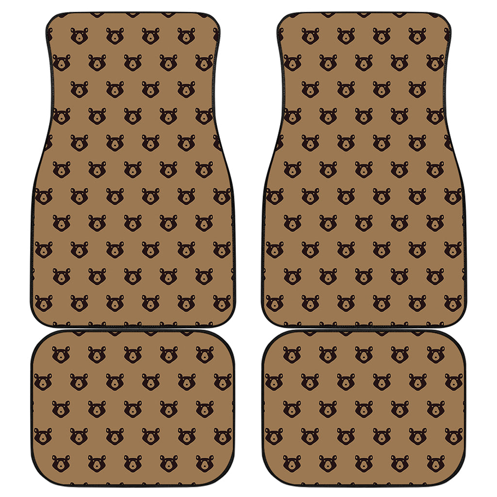 Grizzly Bear Pattern Print Front and Back Car Floor Mats